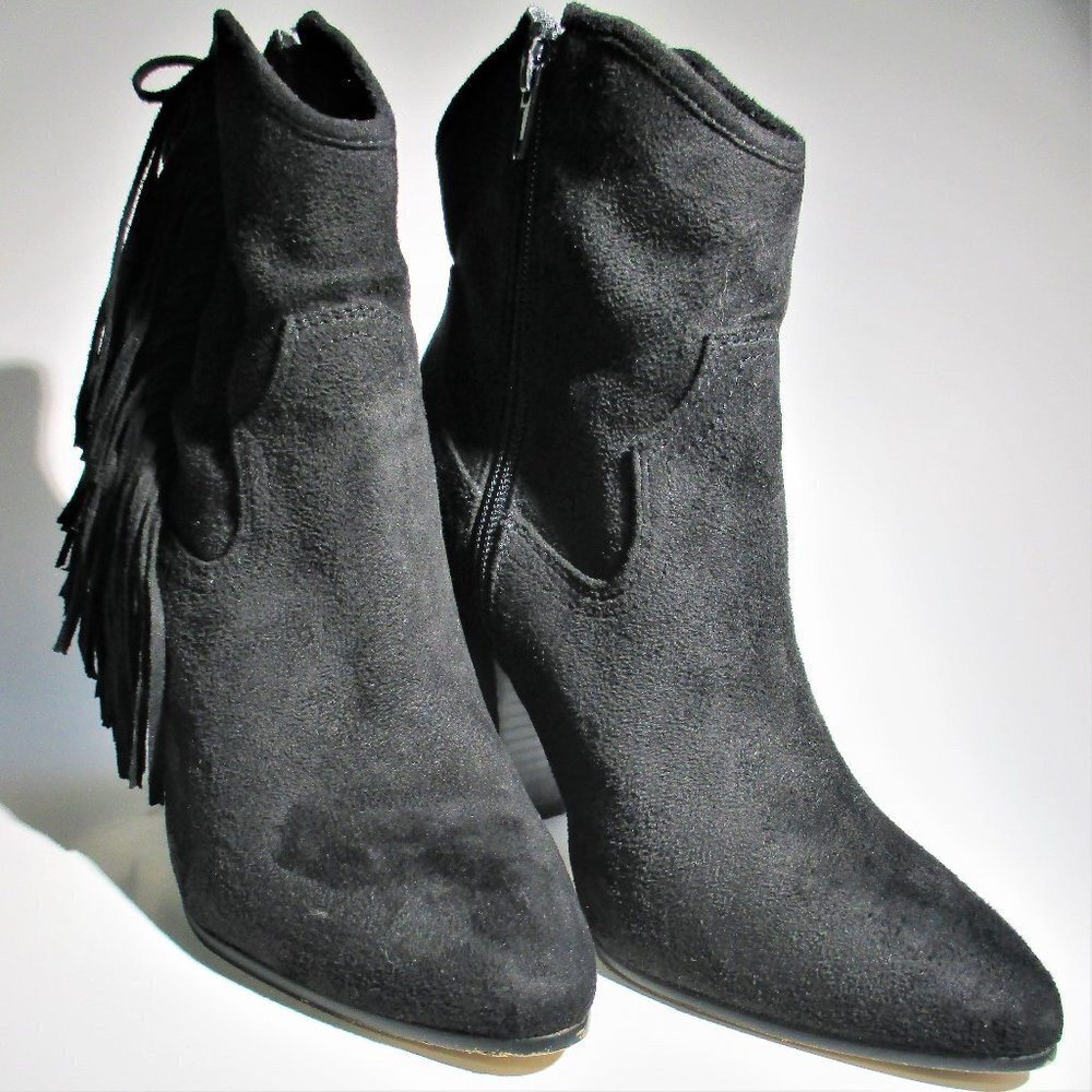 ZIGI GIRL HAZELINA FRINGE ANKLE BOOTS SIZE 8.5